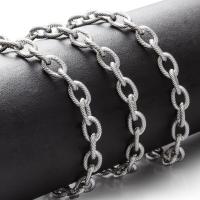 Stainless Steel Oval Chain, 304 Stainless Steel, Vacuum Ion Plating, fashion jewelry & DIY & Unisex, original color 