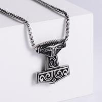 Stainless Steel Jewelry Necklace, 304 Stainless Steel, Hammer of Thor, Vacuum Ion Plating, fashion jewelry & DIY & Unisex & blacken, original color cm 