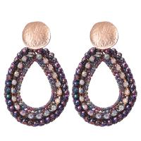 Zinc Alloy Rhinestone Drop Earring, fashion jewelry & for woman & with rhinestone 63mm 