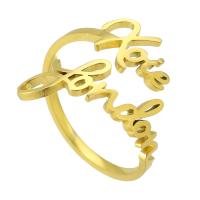 acero inoxidable 304 Anillo de dedo Cuff, Recubrimiento iónico al vacío, Cada texto personalizado debe tener menos de 10 letras & Joyería & para mujer, dorado, Vendido por UD