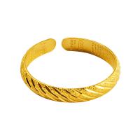 Brass Cuff Bangle, for woman, golden, 50-60mm 