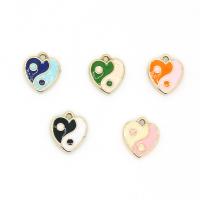 Zinc Alloy Enamel Pendants, Heart, gold color plated, ying yang & Unisex Approx 