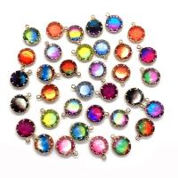 Colgantes de cristal latón, con metal, Esférico, chapado en color dorado, Bricolaje & facetas, más colores para la opción, 13mm, Vendido por UD