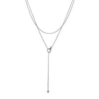 Stainless Steel Jewelry Necklace, 314 Stainless Steel, with 1.96inch extender chain, Donut, Double Layer & fashion jewelry & Unisex & box chain, original color Approx 15.7 Inch 