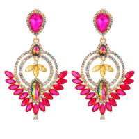 Zinc Alloy Rhinestone Drop Earring, fashion jewelry & for woman & with rhinestone 