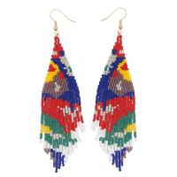 Seedbead Drop Earring, handmade, fashion jewelry & for woman, 100mm 