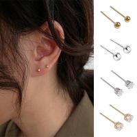 Brass Stud Earring, fashion jewelry & for woman 3mm 