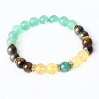 Pulsera de Piedras Preciosas, Aventurina verde, con Ojo de tigre & abalorio de citrino, para mujer & con diamantes de imitación, color mixto, longitud:aproximado 21 cm, Vendido por UD