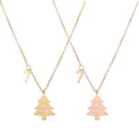 Collier de bijoux de titane, Acier titane, arbre de noël, Placage, Chaîne transversale & pour femme, plus de couleurs à choisir Environ 45 cm, Vendu par PC