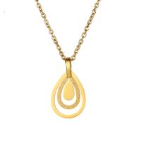 Collier de bijoux de titane, Acier titane, poli, Chaîne transversale & pour femme, doré Environ 45 cm, Vendu par PC