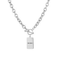 Collier de bijoux de titane, Acier titane, rectangle, longueur différente pour le choix & unisexe, couleur originale Vendu par PC