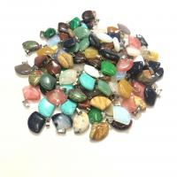 Colgantes de Gemas Mixta, Piedra natural, Abanico, diferentes materiales para la opción & unisexo, más colores para la opción, 17x17x6mm, Vendido por UD