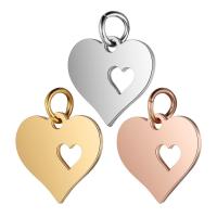 Stainless Steel Heart Pendants, 201 Stainless Steel, Vacuum Ion Plating, fashion jewelry & polished & DIY & Unisex 