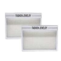 Earring Box, Plastic, with Sponge, Rectangle, dustproof & multihole white 