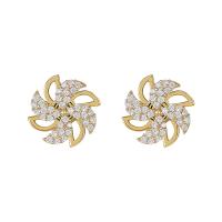 Zinc alliage strass Stud Earring, alliage de zinc, Alliage de zinc puce boucle d'oreille, Placage, pour femme & avec strass, plus de couleurs à choisir Vendu par paire