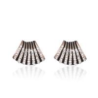 Zinc alliage strass Stud Earring, alliage de zinc, Placage, pour femme & avec strass, couleurs mélangées Vendu par paire