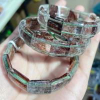 Green Phantom Quartz Bracelet, Unisex, mixed colors Approx 21 cm 