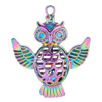 Zinc Alloy Animal Pendants, Owl, plated, mixed colors 