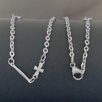 Stainless Steel Jewelry Necklace, 304 Stainless Steel, Vacuum Ion Plating, fashion jewelry & polished & DIY & Unisex, original color, 450mm cm 