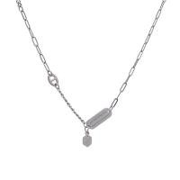 Stainless Steel Jewelry Necklace, 314 Stainless Steel, with 1.96inch extender chain, Hexagon, fashion jewelry & Unisex & with letter pattern, original color Approx 20.8 Inch 