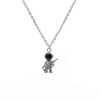 Stainless Steel Jewelry Necklace, 314 Stainless Steel, with zinc alloy pendant, Astronaut, plated, fashion jewelry & Unisex & oval chain & enamel Approx 23.6 Inch 