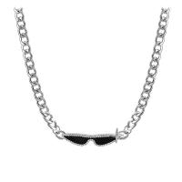 Stainless Steel Jewelry Necklace, 314 Stainless Steel, with 1.96inch extender chain, Glasses, fashion jewelry & Unisex & with rhinestone Approx 15.3 Inch 