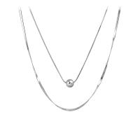 Stainless Steel Jewelry Necklace, 314 Stainless Steel, with 1.96inch extender chain, Round, Double Layer & fashion jewelry & Unisex & snake chain, original color Approx 15.7 Inch 