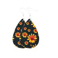 PU Leather Drop Earring, fashion jewelry & for woman 