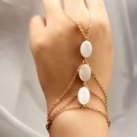 Zinc Alloy Bracelet Ring, with Shell, with 1.97inch extender chain, fashion jewelry & for woman Approx 6.69 Inch 