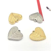 pendentifs de cœur en inox , Acier inoxydable 304, coeur, Placage ionique sous vide, bijoux de mode & DIY & unisexe, plus de couleurs à choisir Vendu par sac