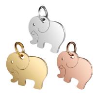 Edelstahl Tier Anhänger, 201 Edelstahl, Elephant, Vakuum-Ionen-Beschichtung, Modeschmuck & poliert & DIY & unisex, keine, 16x14mm, 5PCs/Tasche, verkauft von Tasche