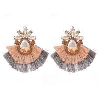 Zinc Alloy Rhinestone Drop Earring, with Glass Rhinestone, fashion jewelry & for woman 