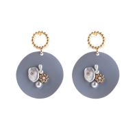 Boucle d'oreille en alliage de zinc en plastique perle, avec perle de plastique, bijoux de mode & pour femme Vendu par paire