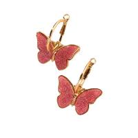 Huggie Hoop Drop Earring, Zinc Alloy, Butterfly, gold color plated, fashion jewelry & for woman 