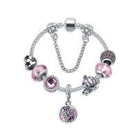 Europa gemischt Kristall Armbänder, Zinklegierung, mit Lampwork, plattiert, für Frau & Emaille & mit Strass, gemischte Farben, verkauft von PC