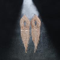 Boucle d'oreille de gland de mode, strass, avec laiton, glandpompon, Placage, pour femme, plus de couleurs à choisir Vendu par paire