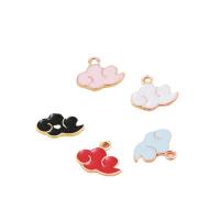 Zinc Alloy Enamel Pendants, Cloud, gold color plated, DIY 