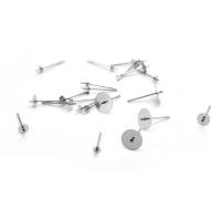 Stainless Steel Earring Stud Component, 304 Stainless Steel, machine polished, fashion jewelry & DIY & Unisex original color 