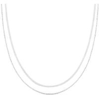 Stainless Steel Jewelry Necklace, 314 Stainless Steel, with 1.96inch extender chain, Double Layer & Unisex & snake chain, original color Approx 16.9 Inch, Approx  15.7 Inch 