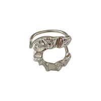 Zinc Alloy Cuff Finger Ring, Letter U, silver color plated, adjustable & for woman, US Ring 