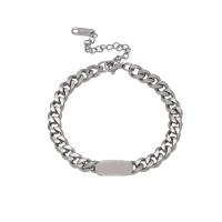 Edelstahl Charm Armband, 314 Edelstahl, mit Verlängerungskettchen von 1.96inch, Modeschmuck & unisex, originale Farbe, Länge:ca. 6.7 ZollInch, verkauft von PC