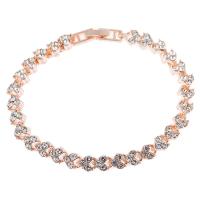 Zinc Alloy Rhinestone Bracelets, anti-fatigue & for woman & with rhinestone Approx 21 cm 