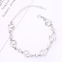 Zinc Alloy Rhinestone Bracelets, plated, for woman & with rhinestone Approx 20.5 cm 