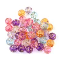 Transparent Acrylic Beads, Round, printing, DIY, mixed colors, 9.8mm 