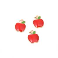 Zinc Alloy Enamel Pendants, Apple, mixed colors 