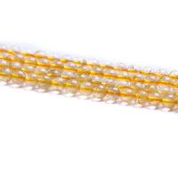 Perles Quartz rutile, Rond, DIY, Jaune, 4mm Environ 38 cm, Vendu par brin