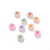 Acrylic Jewelry Beads, Flat Round, DIY & luminated & enamel Approx 