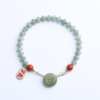 pulsera de la jadeíta, Esmalte, con Hetian Jade & Yunnan Red Agate & metal, Joyería & para mujer, 3*5mm,12mm, longitud:aproximado 5.51-6.3 Inch, Vendido por Sarta