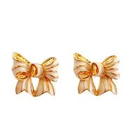 Enamel Zinc Alloy Stud Earring, gold color plated, Hand-Painted Enamel Glaze & for woman, 20-25mm 