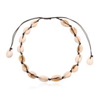 Collier de coquillages, coquille, avec cordon de polyester, coquille, fait à la main, bijoux de mode & pour femme, plus de couleurs à choisir, 18-25mm Environ 14.5-28.3 pouce, Vendu par PC